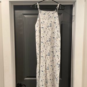 Blue floral midi dress